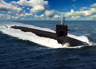 A U.S. Navy rendering of the Columbia-class submarine. (Credit: U.S. Navy)
