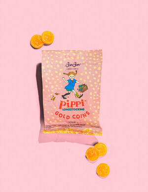 BonBon Swedish Candy Co. Celebrates Pippi Longstocking's 80th Birthday with Launch of 'Pippi's Gold Coins' Sour Candy